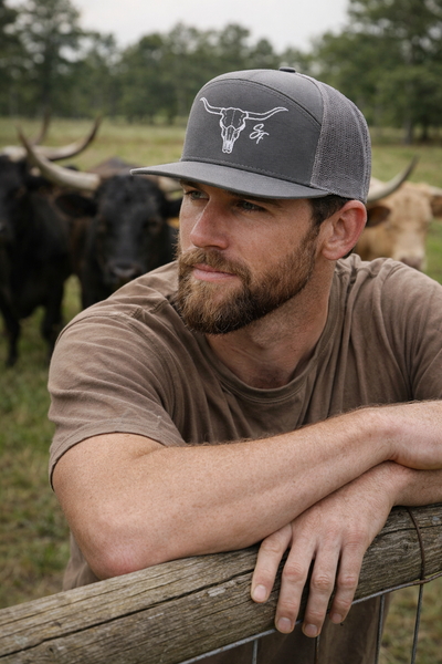 Longhorn Charcoal 7 Panel